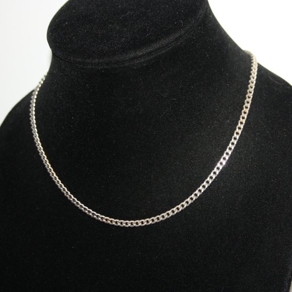 Vintage silver chain necklace 17" - Picture 3 of 4